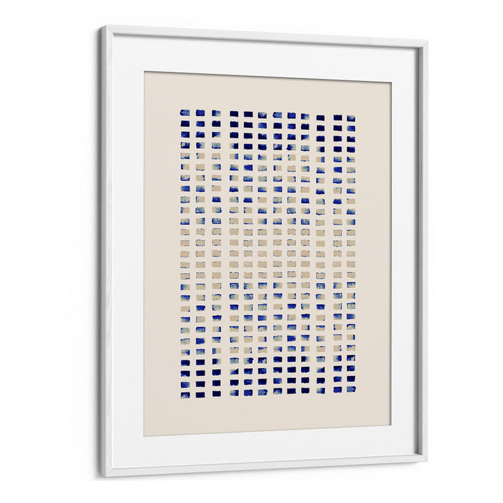 Blue Coral Reflecting Lines, abstract paintings showcasing deep blues and coral hues, perfect for enhancing your space.