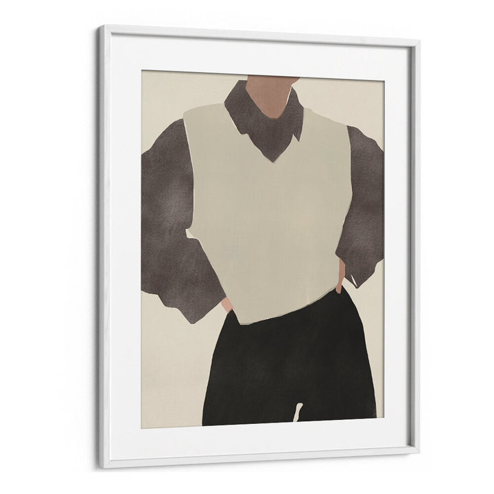 MINIMALIST FIGURE IN A MONOCHROME OUTFIT , FASHION POSTERS