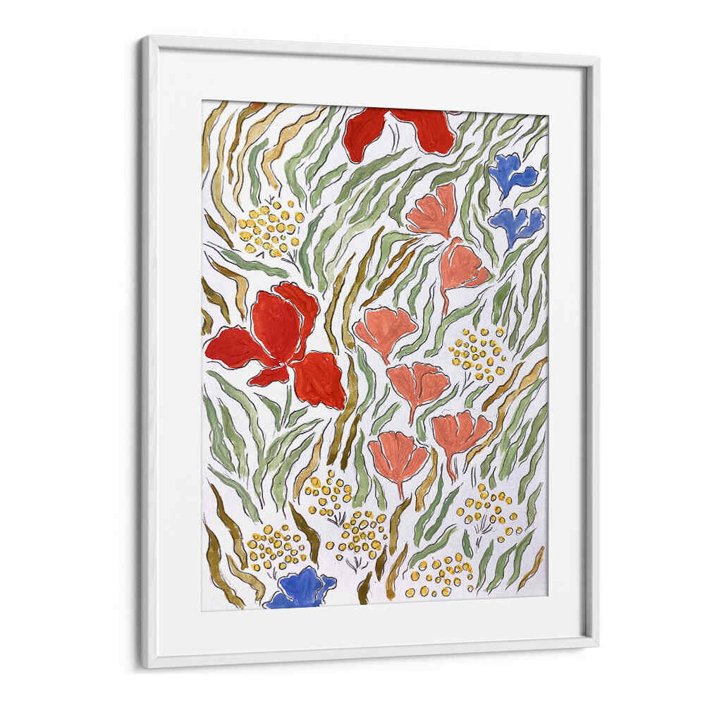 WIND IN THE MEADOW , FLORAL FLOWER PAINTINGS
