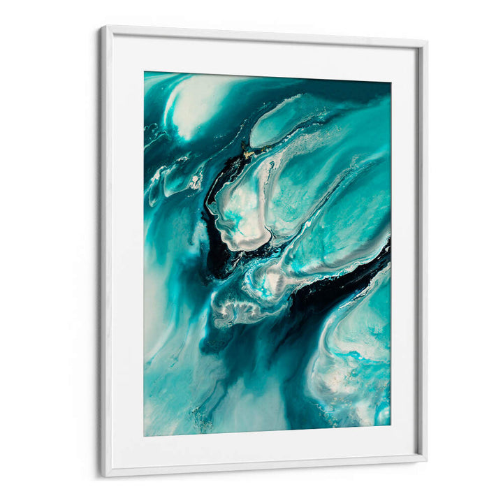 Vibrant OCEAN TEAL, ABSTRACT PAINTINGS bring dynamic colors and shapes to elevate your living space.