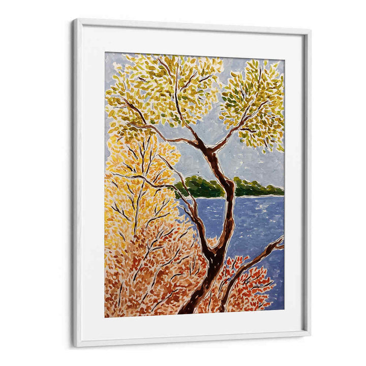 AUTUMN BY THE LAKE , FLORAL FLOWER PAINTINGS
