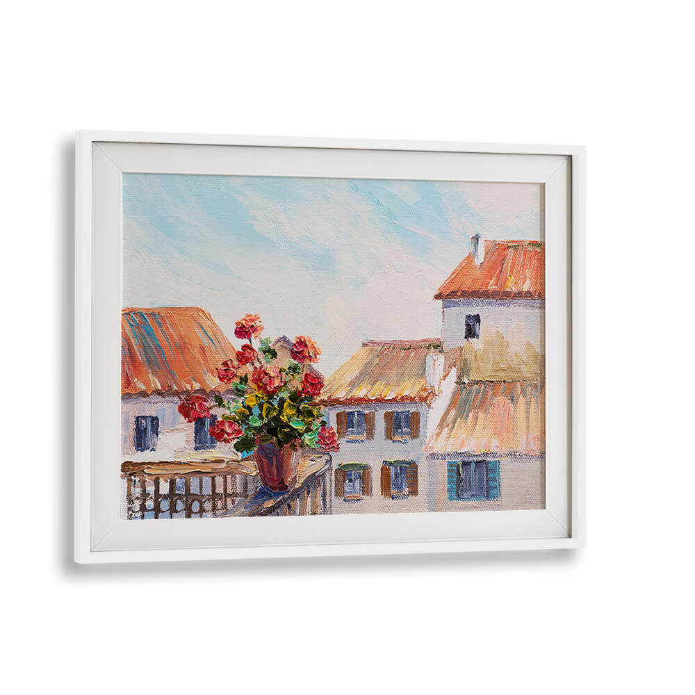 FLORAL TERRACE , VINTAGE EUROPEAN PAINTINGS
