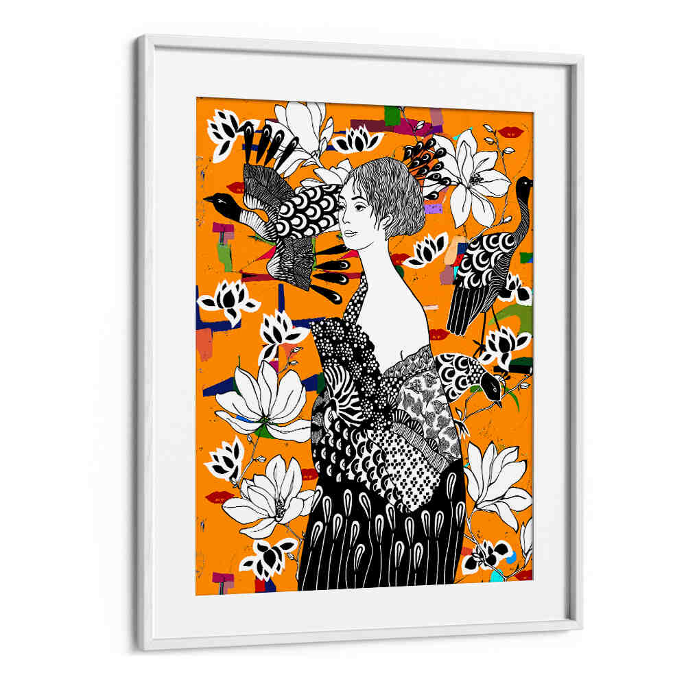 DAME MIT FÄCHER , PORTRAITS & FIGURATIVE ILLUSTRATIONS