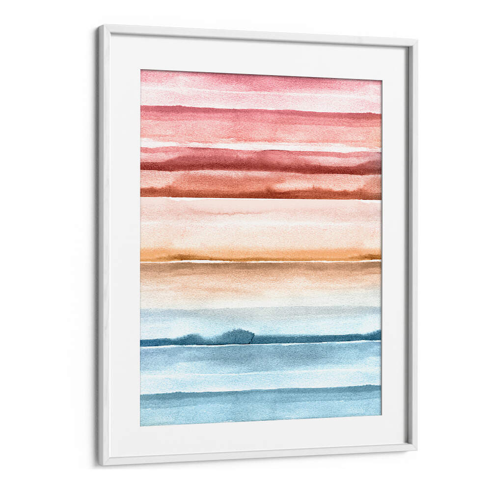 WATERCOLOR STRIPES SUMMER SUNSET II , ABSTRACT PAINTINGS