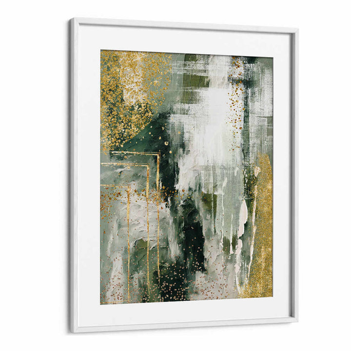 GREEN AND GOLD MOMENT II , ABSTRACT PAINTINGS
