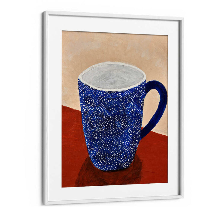Stylish COFFEE TIME , KITCHEN POSTERS featuring a blue mug, perfect for coffee lovers to enhance kitchen decor.