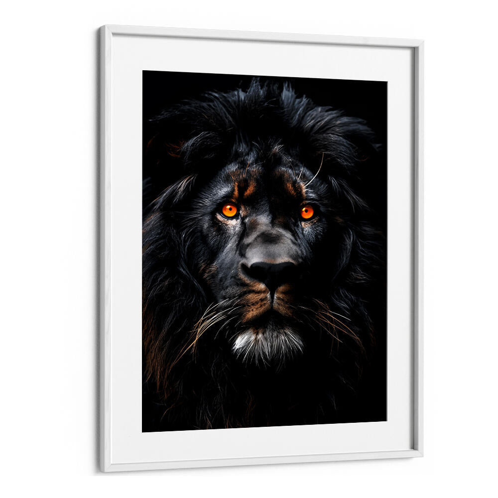 LION BLACK WATERCOLOR ANIMAL ART , WILD LIFE & ANIMAL PAINTINGS