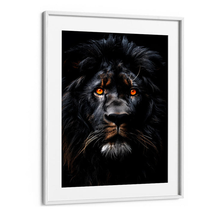 LION BLACK WATERCOLOR ANIMAL ART , WILD LIFE & ANIMAL PAINTINGS