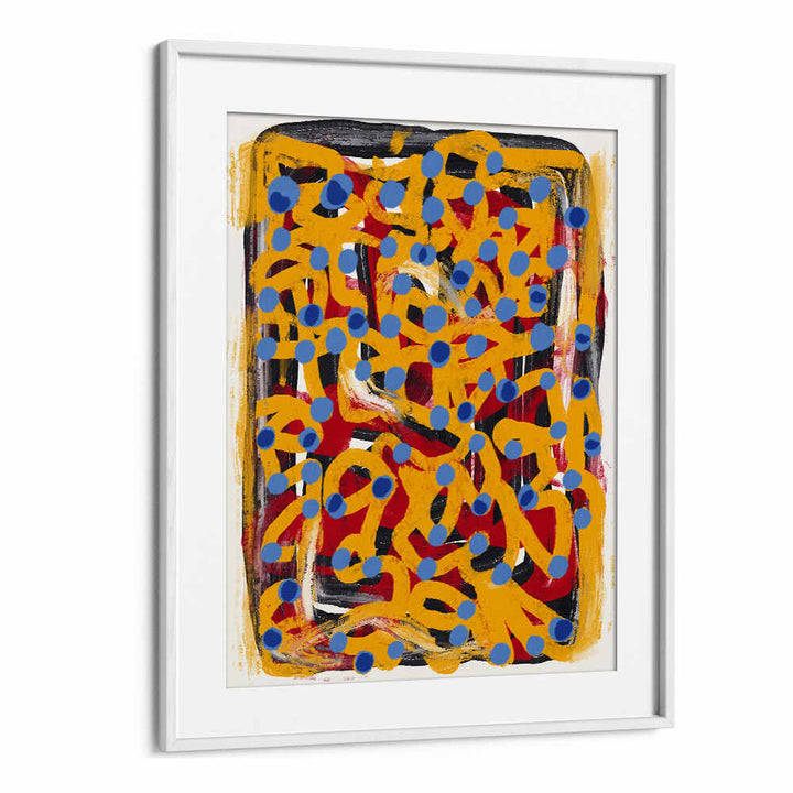 YELLOW DOTTED BLUE, ABSTRACT PAINTINGS