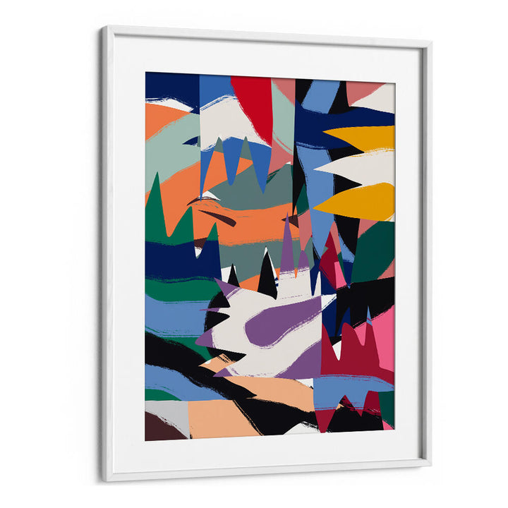 GEOMETRICAL CUT OUT WITH RIBBONS , ABSTRACT PAINTINGS