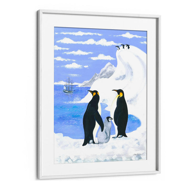 PENGUINS AND FAMILY , ANIMAL PAINTINGS