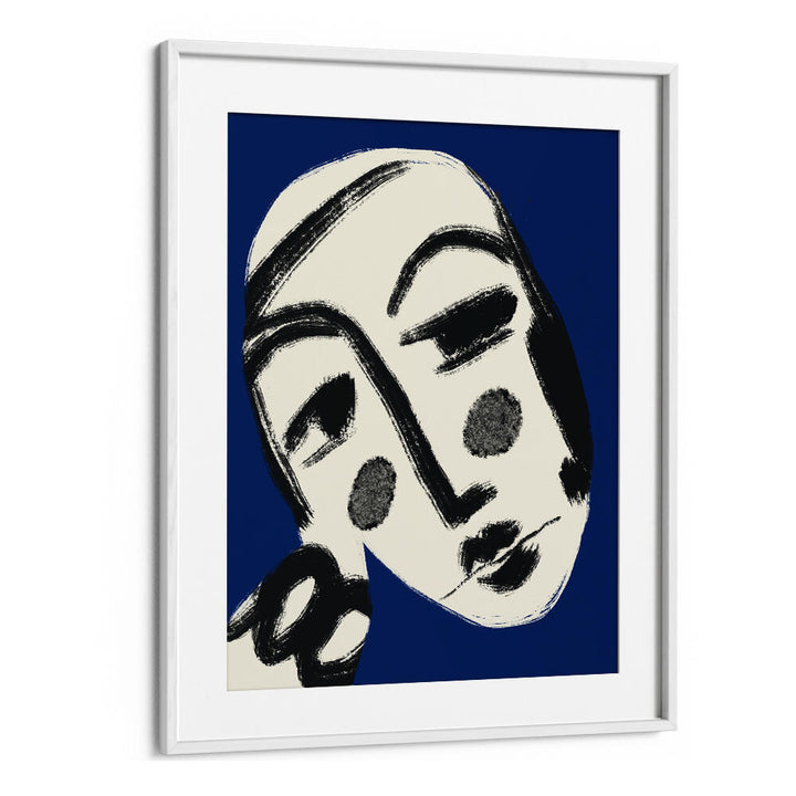 RESTING PORTRAIT IN BLUE , PORTRAITS & FIGURATIVE ILLUSTRATIONS