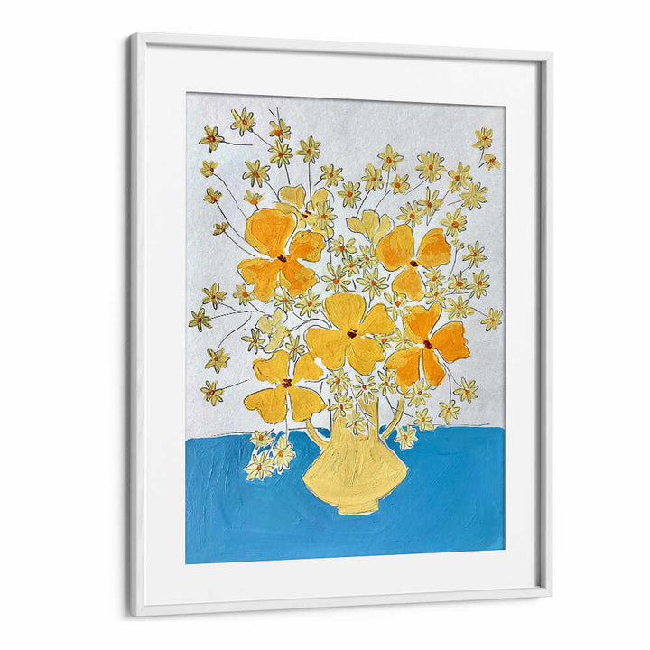 YELLOW , FLORAL FLOWER PAINTINGS