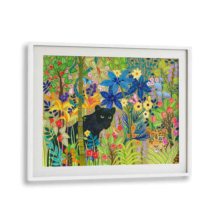 BLACK PANTHER AND A JAGUAR , ANIMAL PAINTINGS