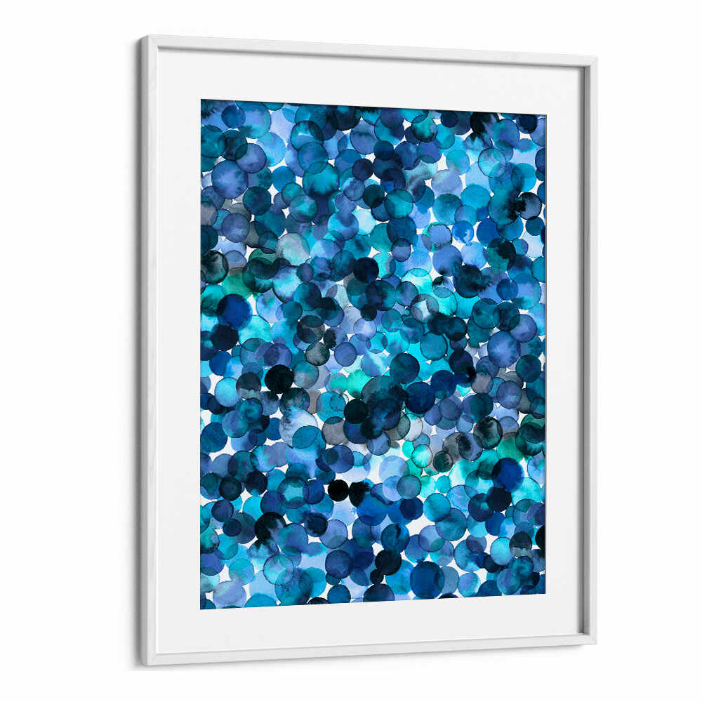 OVERLAPPED WATERCOLOR DOTS BLUE , ABSTRACT PAINTINGS
