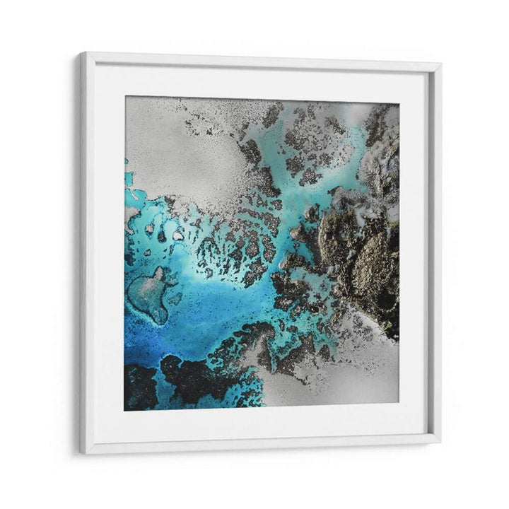 Stunning TURQUOISE CORAL VIBES abstract painting with vibrant hues, perfect for transforming any space.