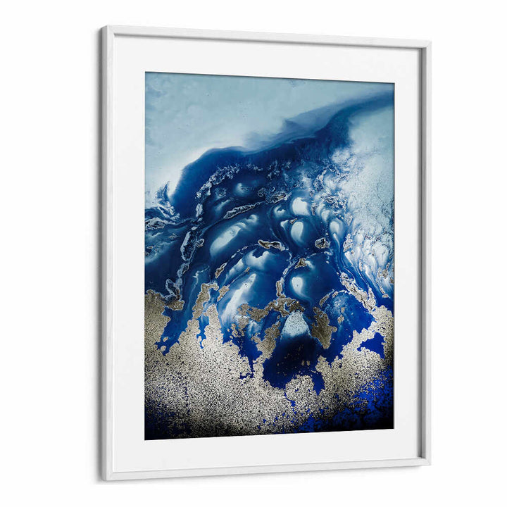 Soothing Ocean Wave Abstract Paintings in serene blue hues, perfect for transforming any space into a tranquil escape.
