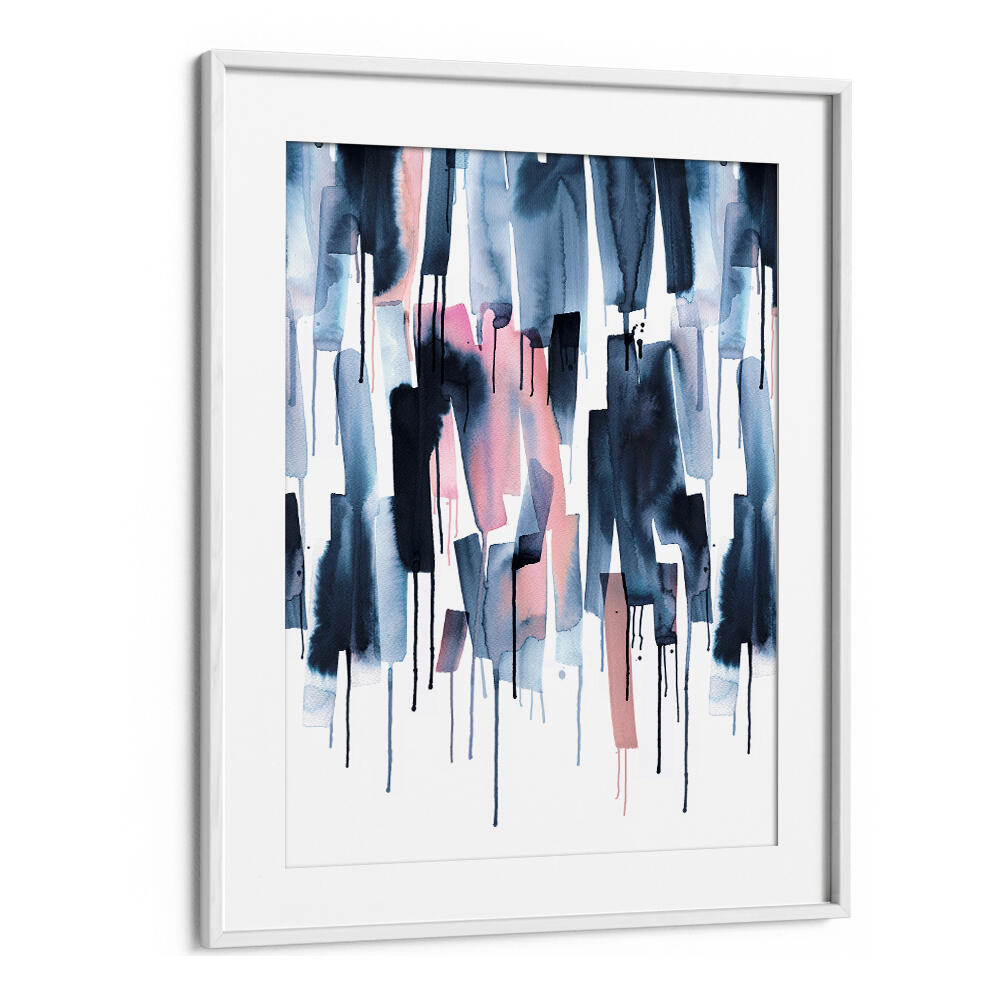 WATERY STRIPES NAVY PINK , ABSTRACT PAINTINGS