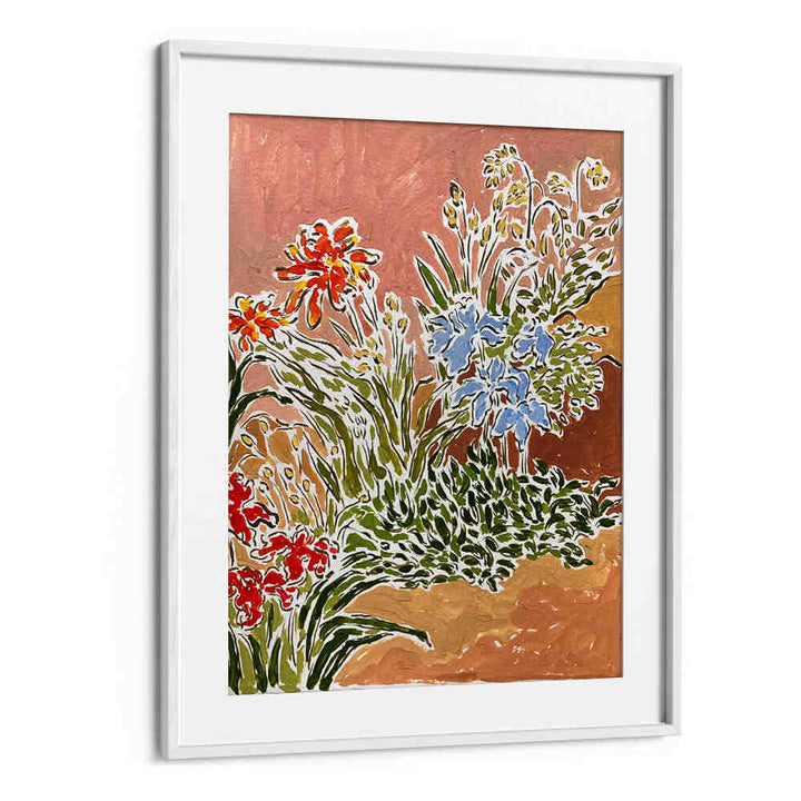 GARDEN CORNER , FLORAL FLOWER PAINTINGS
