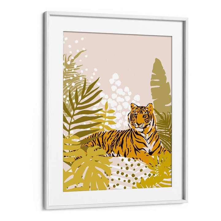TIGER LAYING DOWN , ANIMAL PAINTINGS