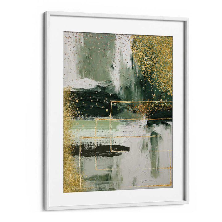 GREEN AND GOLD MOMENT , ABSTRACT PAINTINGS