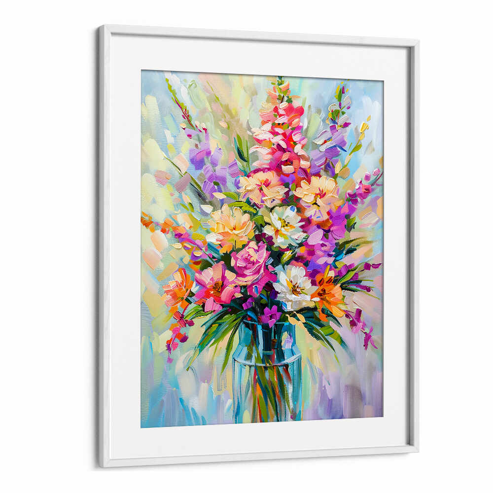 EVERGREEN GREEN PAINTERLY FLORALS I ,FLORAL FLOWER PAINTINGS