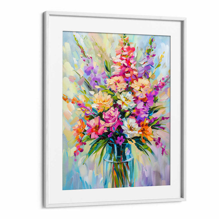 EVERGREEN GREEN PAINTERLY FLORALS I ,FLORAL FLOWER PAINTINGS
