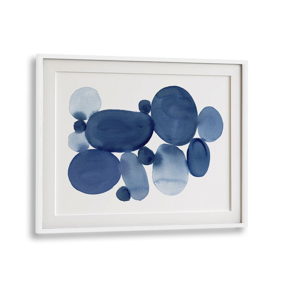 Vibrant BLUE WATERCOLOR STONES I, ABSTRACT PAINTINGS elevate your decor with serene hues and fluid shapes.