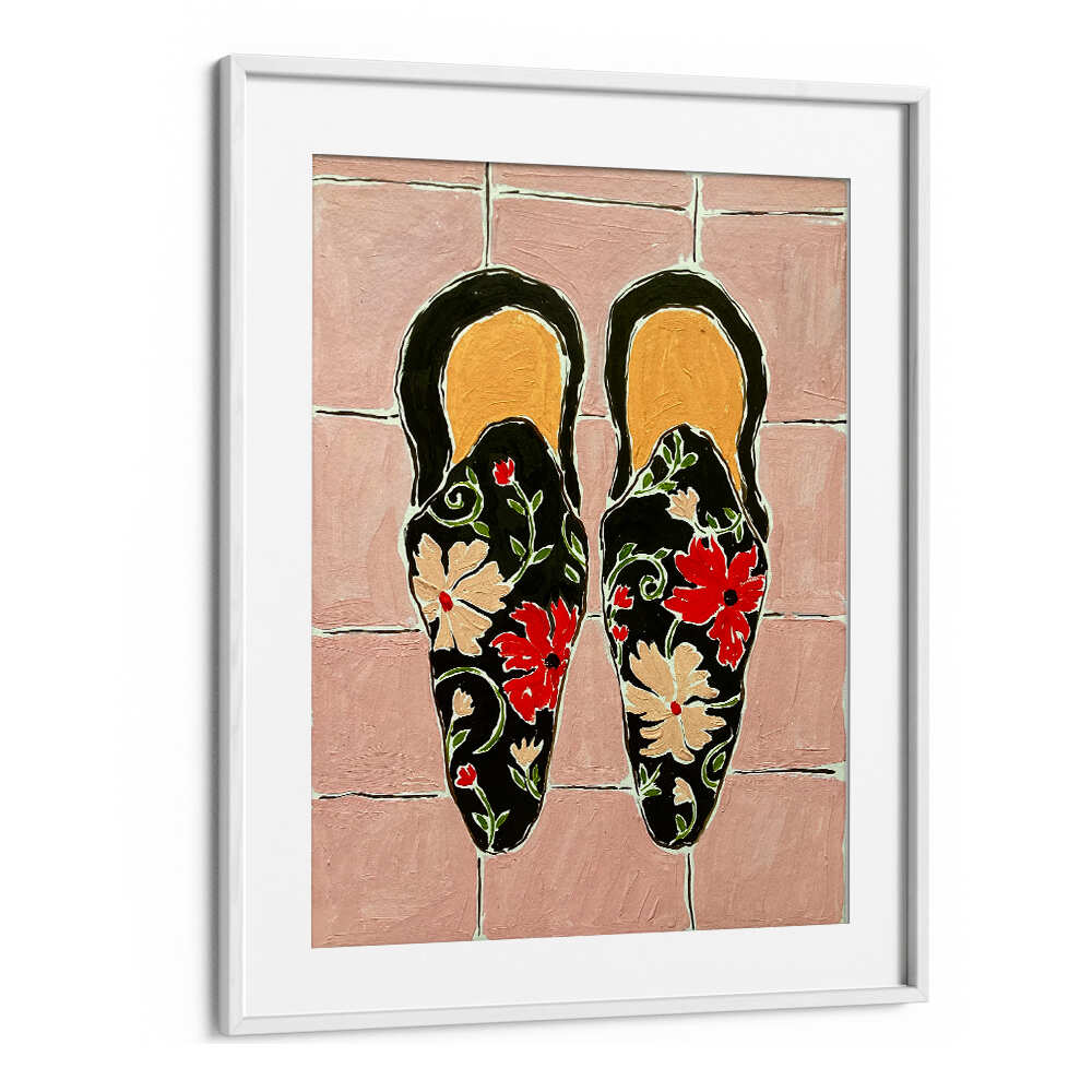 BLACK SHOES ON PINK TILES , FASHION POSTERS