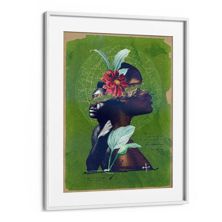 The ROOTS, SURREAL ART PRINTS features a striking collage of nature and humanity, perfect for any art lover's space.