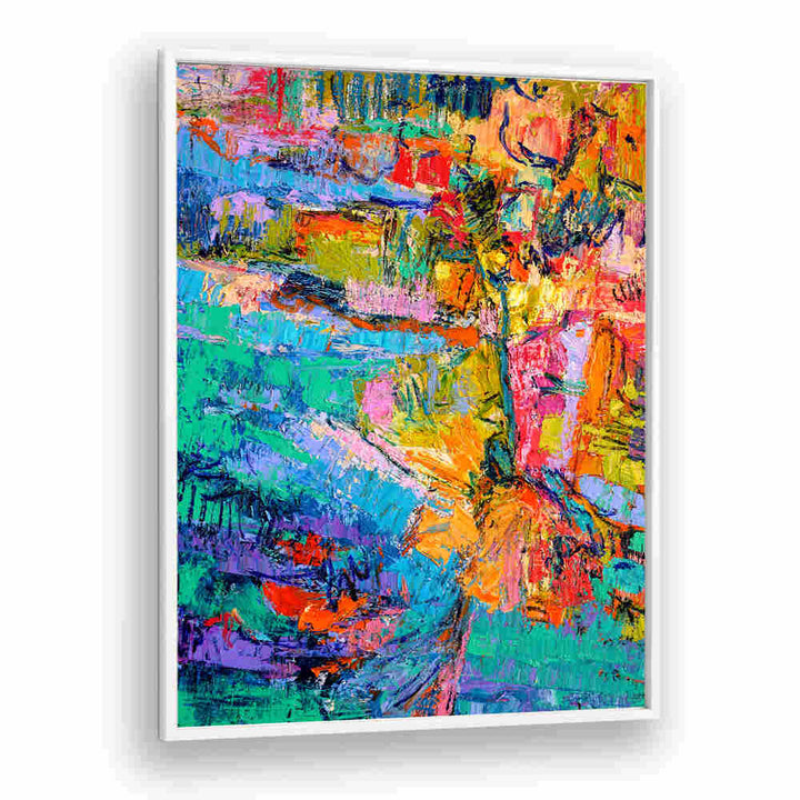 Framed vibrant textured canvas with bold hues and modern composition — ABSTRACT COLOR PALETTE , ABSTRACT PAINTINGS