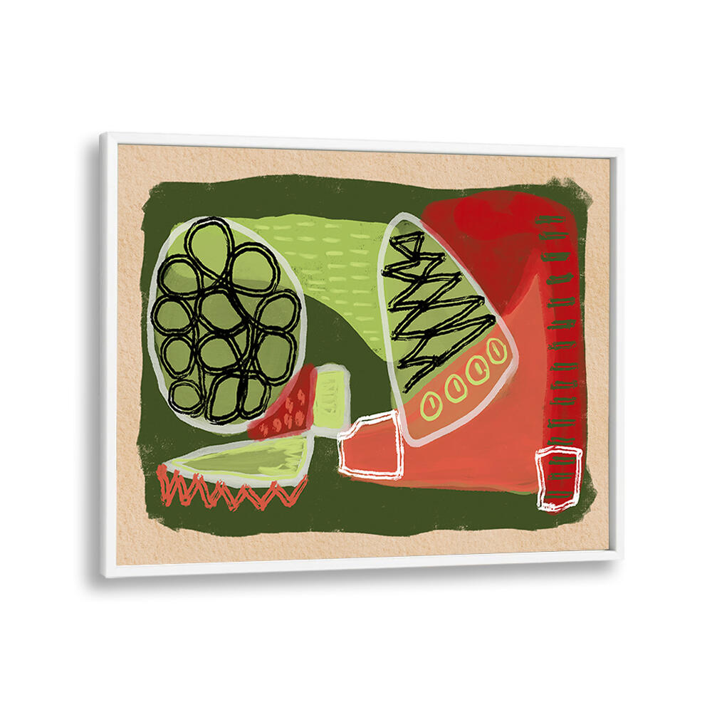 ABSTRACT GREEN AND RED , ABSTRACT PAINTINGS