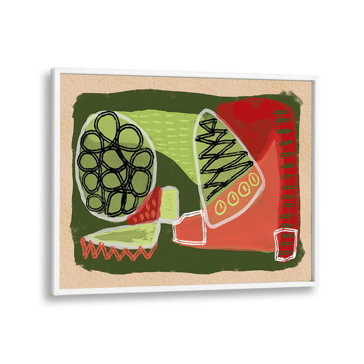 ABSTRACT GREEN AND RED , ABSTRACT PAINTINGS