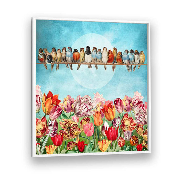 BIRDS OVER TULIP GARDEN