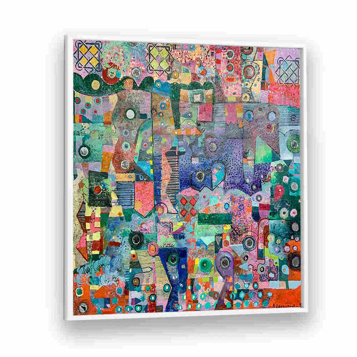Imagy BLUE MIRRORS , ABSTRACT PAINTINGS with layered azure, indigo and metallic accents, reflective depths