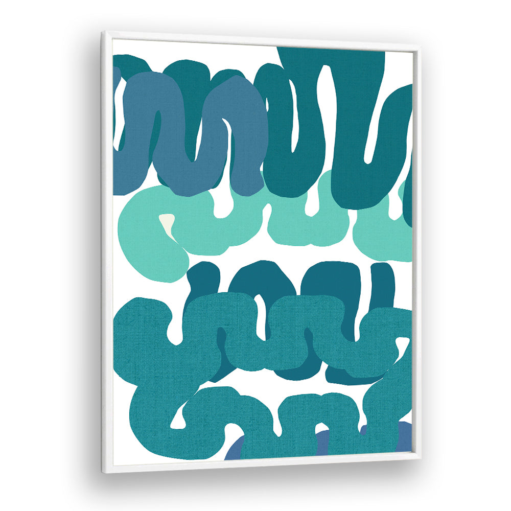Vibrant BLUE SQUIGGLES II, ABSTRACT PAINTINGS showcasing dynamic blue patterns for lively art collections.