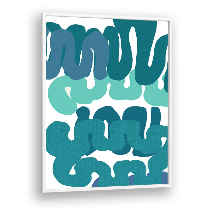 Vibrant BLUE SQUIGGLES II, ABSTRACT PAINTINGS showcasing dynamic blue patterns for lively art collections.