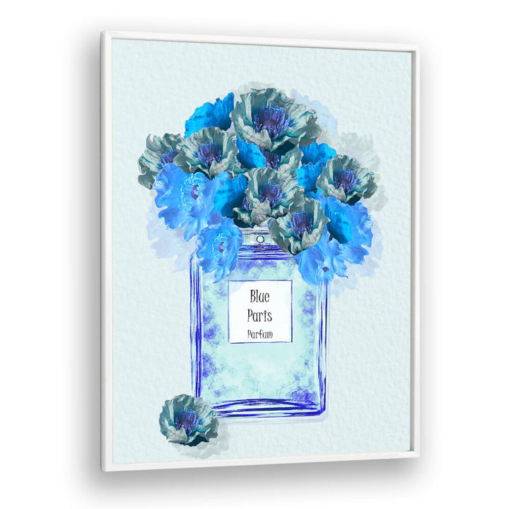 Luxurious BLUE PARIS PARFUM featured in elegant fashion posters with floral accents, perfect for stylish decor.