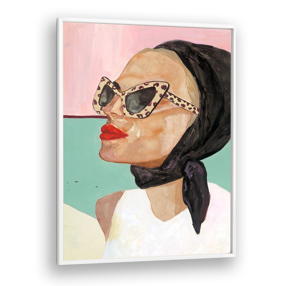 Stylish CAPRI, PORTRAITS artwork featuring a chic woman in sunglasses, perfect for elegant home decor.