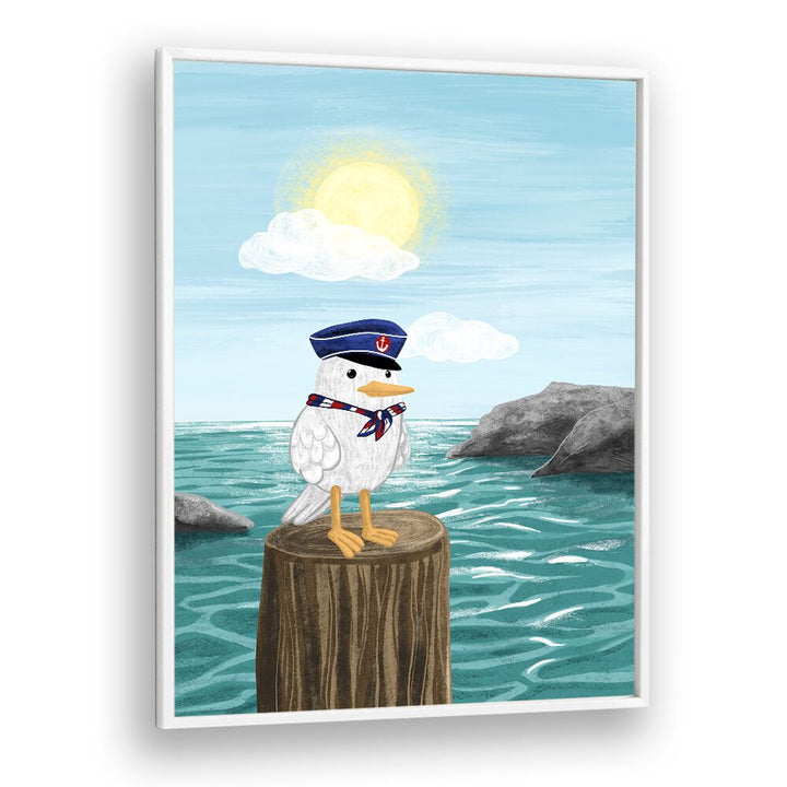 Whimsical CAPTAIN SEAGULL, KIDS ROOM PAINTINGS brighten up any child's space with nautical charm and fun.