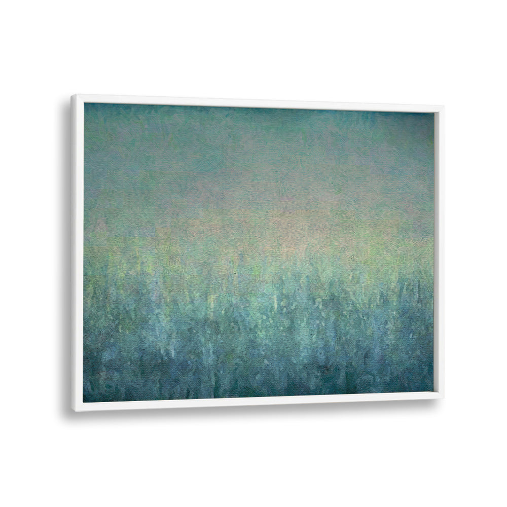 Serene abstract painting depicting a calming natural landscape, perfect for tranquil home decor. CALMING NATURAL LANDSCAPE, ABSTRACT PAINTINGS.