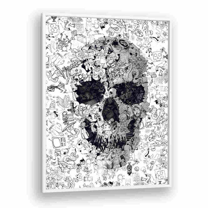 DOODLE SKULL , SURREAL ART PRINTS