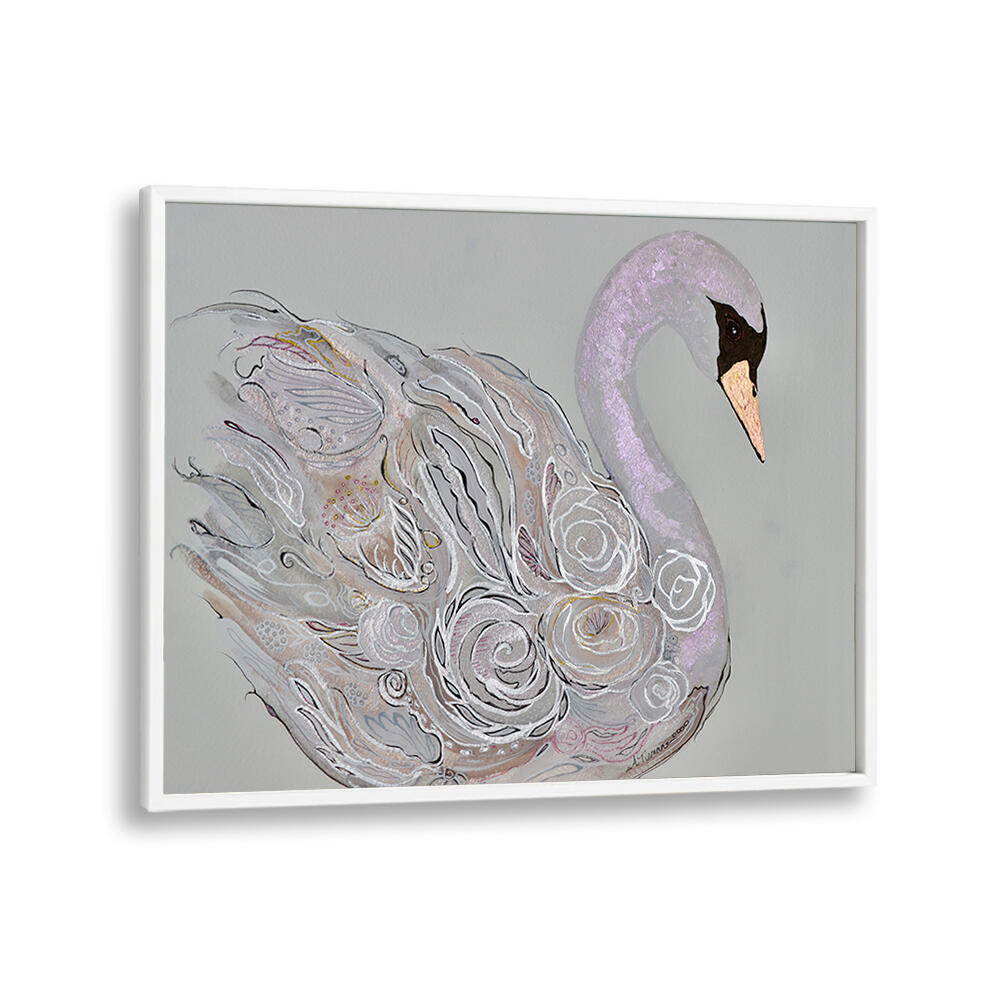Elegant Swan Animal Paintings showcase graceful beauty in a captivating abstract style, perfect for transforming your space.