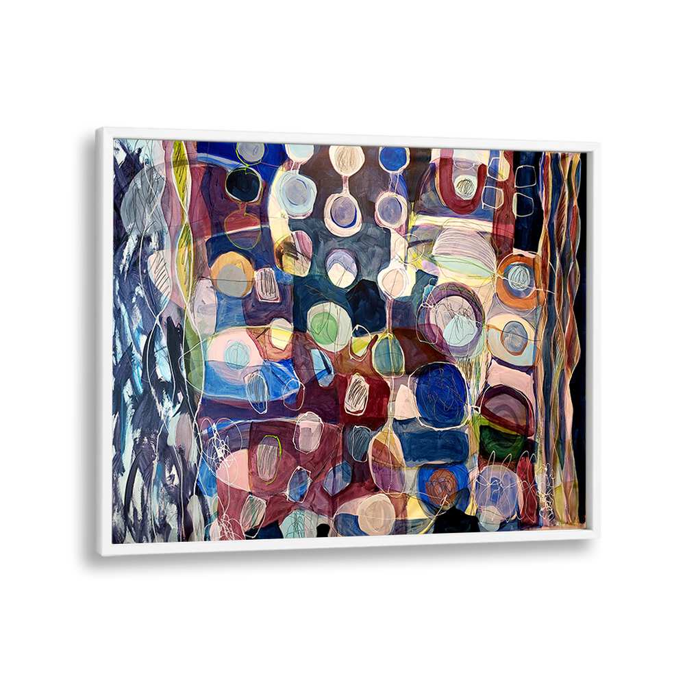 Colorful abstract painting "ELEMENTS ORGANISEES I, ABSTRACT PAINTINGS" enhances any space with dynamic artistry.