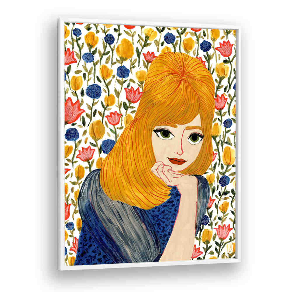 FLORAL BABY PORTRAIT I , PORTRAITS & FIGURATIVE ILLUSTRATIONS