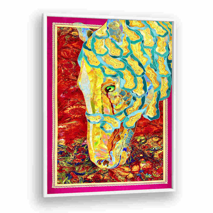 Vibrant FIRE & MANE animal painting featuring a striking horse design, perfect for art lovers.