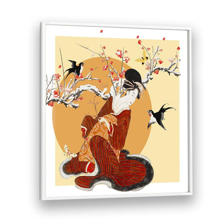 GEISHA PLUM BLOSSOMS SWALLOWS