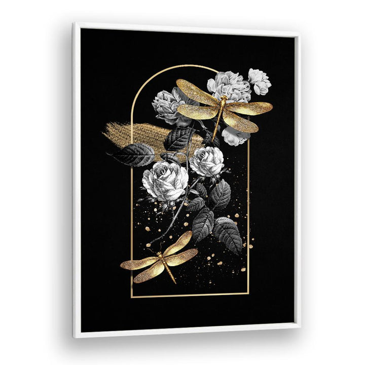 GILDED DRAGONFLIES AND ROSES
