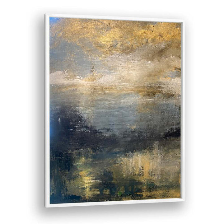 Serene GOLDEN MORNING landscape paintings featuring abstract hues, perfect for enhancing your home décor.