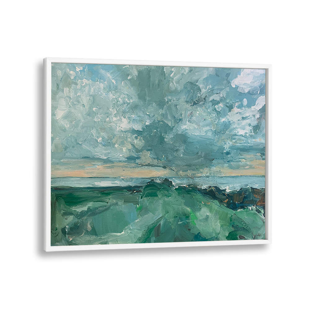 Stunning GREEN LANDSCAPE in vibrant hues, perfect for enhancing your space with beautiful LANDSCAPE PAINTINGS.